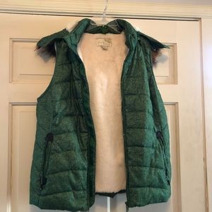 Green Tea Fur Lined Vest 
